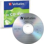 Verbatim Cd-rw 700mb 2-4x Multi Colour 5 Pack With Slim Cases | 77-43133