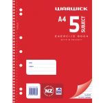 Warwick Exercise Book Spiral 5 Subject 125 Leaf A4 Ruled 7mm | 61-113381