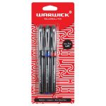 Warwick Pen Rollerball Capped Medium Blue Black Red 3 Pack | 61-117385