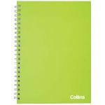 Collins Notebook Wiro A4 Lime Green 100 Leaf Side Open Ruled 7mm | 61-120483