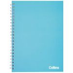 Collins Notebook Wiro Polyprop A4 Ice Blue Side Opening 7mm Ruled 60 Leaf | 61-120525