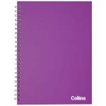 Collins Notebook Wiro Polyprop A4 Purple Passion Side Opening 7mm Ruled 60 Leaf | 61-120529