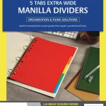 Avery Dividers A4 5 Tab Coloured Manilla Extra Wide | 61-171412