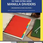 Avery Dividers A4 10 Tab Coloured Manilla Extra Wide | 61-171413