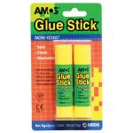 Amos Glue Stick 8gm 2 Pack Hangsell | 61-200004