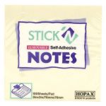 Stick\'n Note Yellow 76x76mm 100 Sheet Pad | 61-200902