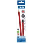 Milan Graphite Pencils Hb With Eraser Pack 12 Triangular | 61-214173