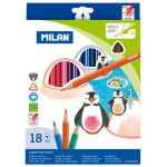 Milan Coloured Pencils Triangular Pack 18 Assorted Colours | 61-214223