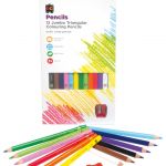 Ec Triangular Pencils Pack 12 Washable Assorted Colours With Sharpener | 61-227990