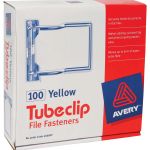 Avery Clip File Fastener Yellow 100 Pack | 61-231446