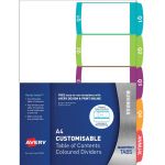 Avery Customisable Table Of Contents A4 Quarterly 5 Tabs Coloured Fsc Mix Credit | 61-231686