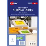 Avery Shipping Label L7168fg Fl Green Laser 199.6x143.5mm Fsc Mix Credit 2up 10 Sheets | 61-238013