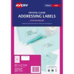 Avery Label L7551-25 Clear 65up 25 Sheets | 61-238038