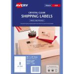 Avery Label L7565-25 Clear 8up 25 Sheets | 61-238041