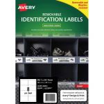 Avery Weather Resistant Removable Label L4715 Laser 99.1x67.7mm White 8up 20 Sheets | 61-238116