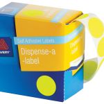 Avery Label Dispenser Dmc24fy Yellow Fluoro Round 24mm 350 Pack | 61-238417