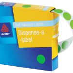 Avery Label Dispenser Dmc24fg Green Fluoro Round 24mm Fsc Mix Credit 350 Pack | 61-238419