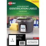 Avery Ultra Resistant Id Label L7917 White Laser 210x297mm 1up 10 Sheets | 61-238440