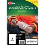 Avery Heavy Duty Id Label J4774 Inkjet 99.1x139mm Whiteup 10 Sheets | 61-238448