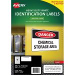 Avery Heavy Duty Id Label L4778 Laser 45.7x21.2mm White 48up 25 Sheets | 61-238552