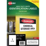 Avery Heavy Duty Id Label L7067 White Laser 199.6x289.1mm 1up 10 Sheets | 61-238556