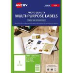 Avery Label L7767-25 Coloured 200x289mm 2up 25 Sheets | 61-238567