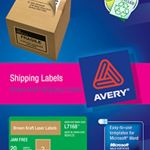 Avery Shipping Labels L7168 Brown Kraft 199.6x143.5mm 2up 20 Sheets | 61-238643