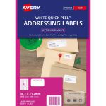 Avery Label L7651-100 White 38.1x21.2mm Fsc Mix Credit 65up 100 Sheets | 61-238674