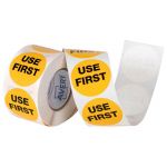 Avery Labels Use First Round 40mm Yellow Black 500 Roll | 61-238819