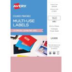 Avery Labels L7261 Salmon 63.5x24mm A5 16up 10 Sheets | 61-238936