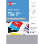 Avery Labels L7261 Metal Grey 63.5x24mm A5 16up 10 Sheets | 61-238941