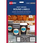 Avery Label L7106 Round Kraft 60mm 12up Fsc Mix 70% 15 Sheets | 61-239518