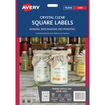 Avery Label L7126 Square Crystal Clear 20up 10 Sheets | 61-239554