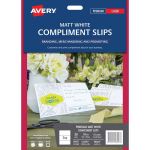 Avery Compliment Card C32295 Matt White D/s Laser 210x99mm 3up 10 Sheets | 61-239562