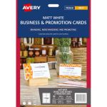 Avery Business And Promo Cards C32071 Matt White D/sided Inkjet 85x54mm 8up 10 Sheets | 61-239566