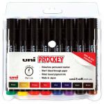 Uni Prockey Marker 5.7mm Chisel Tip 8 Pack Asstd Pm-126 | 61-249805