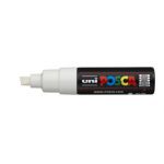 Uni Posca Marker 8.0mm Hangsell Bold Chisel White Pc-8kh | 61-250117