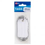 Avery White Scallop Tags W/strings 85x45mm 25 Pack | 61-272557