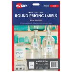 Avery Label L7129 Round Matte White 40mm Fsc Mix Credit 24up 8 Sheets | 61-272589