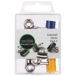 Dixon Bulldog Clips 32mm Coloured 4 Pack | 61-290513