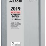 Milford Aluminium Fsc Mix 70% A5 Day To Page Silver Diary Odd Year | 61-441405