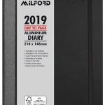 Milford Aluminium Fsc Mix 70% A5 Day To Page Black Diary Odd Year | 61-441406