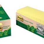 Post-it Greener Notes 654r-24cp-cy 76x76mm Yellow Cabinet, Pack Of 24 | 68-10549