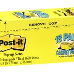 Post-it Notes 654-18cp 76x76mm Yellow, Cabinet Pack Of 18 | 68-10552