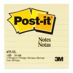 Post-it Notes 675-yl Lined  Yellow 101x101mm 300 Sheet Pads | 68-10566