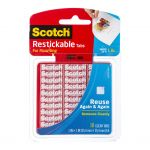 Scotch Restickable Mounting Tabs R100 25x25mm, Pack Of 18 | 68-10694